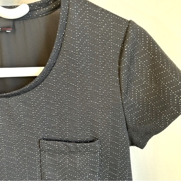 Le Temps Des Cerises Textured Scoop Neck T Shirt Semi Sheer Back Womens Size S - Picture 2 of 5